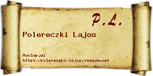 Polereczki Lajos névjegykártya